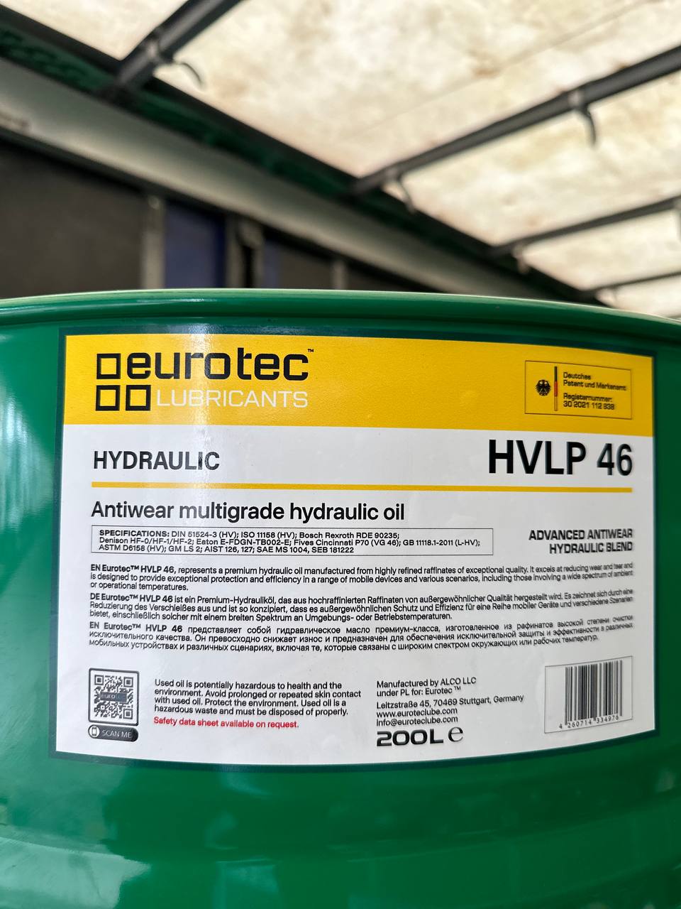Eurotec™ Hydraulic Oil HVLP 46